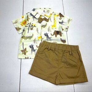 NWOT 2 piece jungle/safari baby matching short set